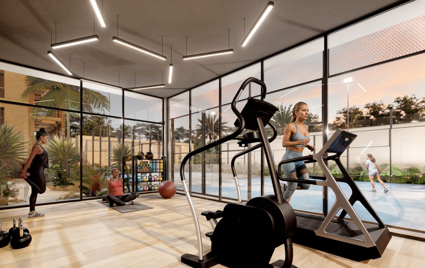 Casa Cristalina — Gym and padel court